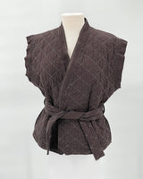 Quilted Wrap Vest, Espresso