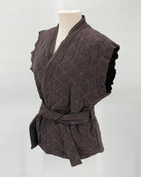 Quilted Wrap Vest, Espresso