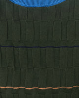 Wiggle Stripe Knit Grid Tee, Calathea