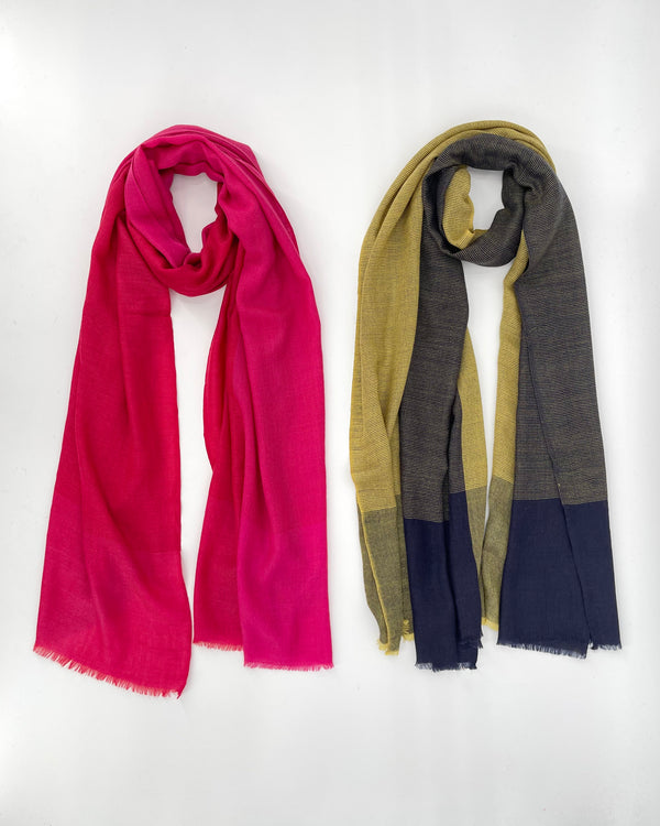 Wool Woven Semi Block Scarf