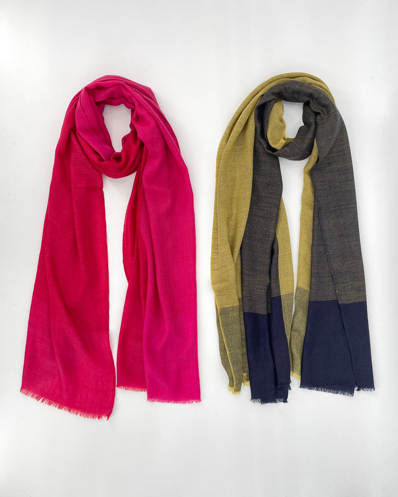Wool Woven Semi Block Scarf