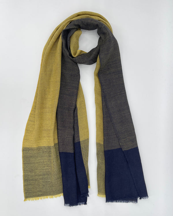 Wool Woven Semi Block Scarf