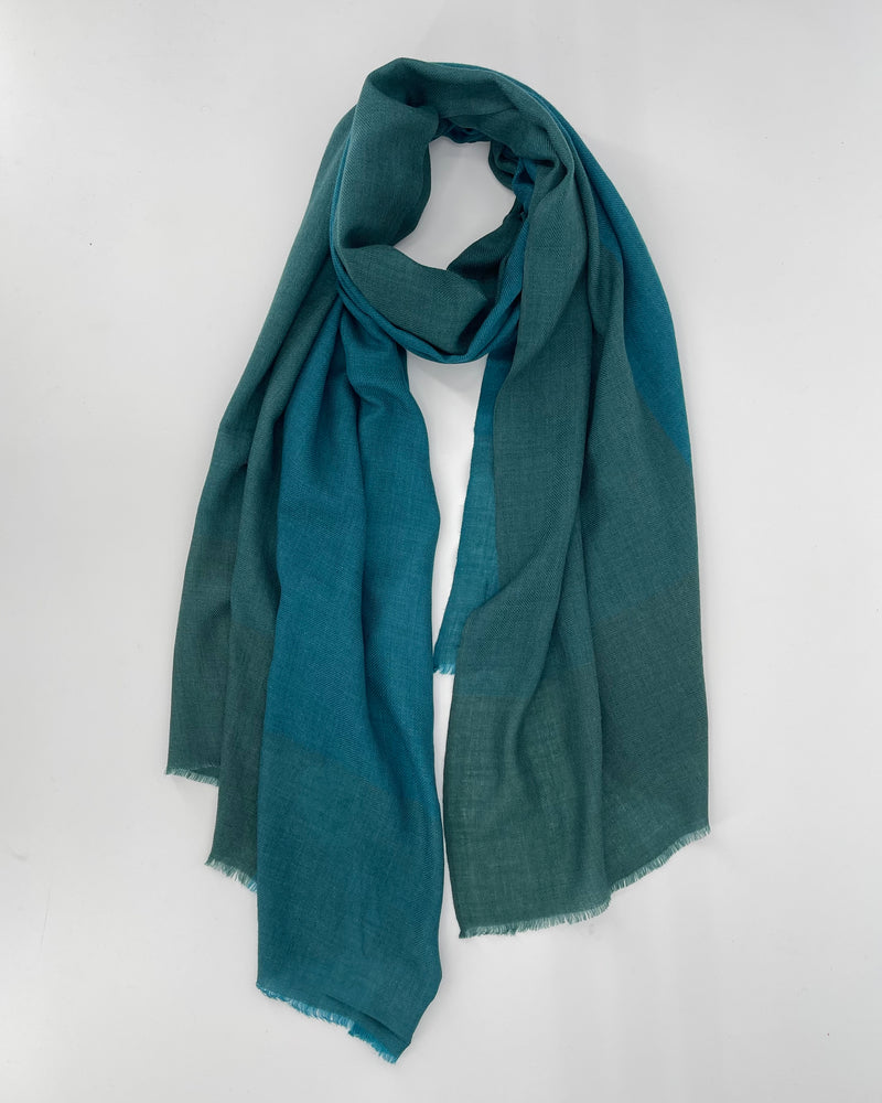 Wool Woven Semi Block Scarf