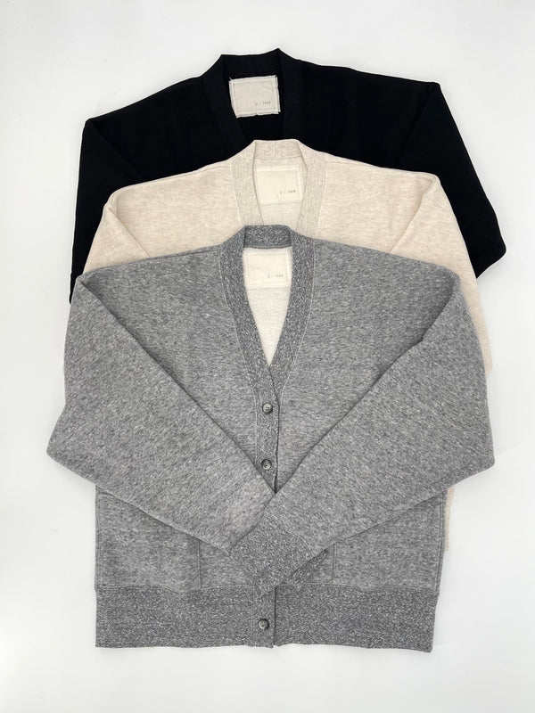 Cotton Brushed Fleece Cardigan