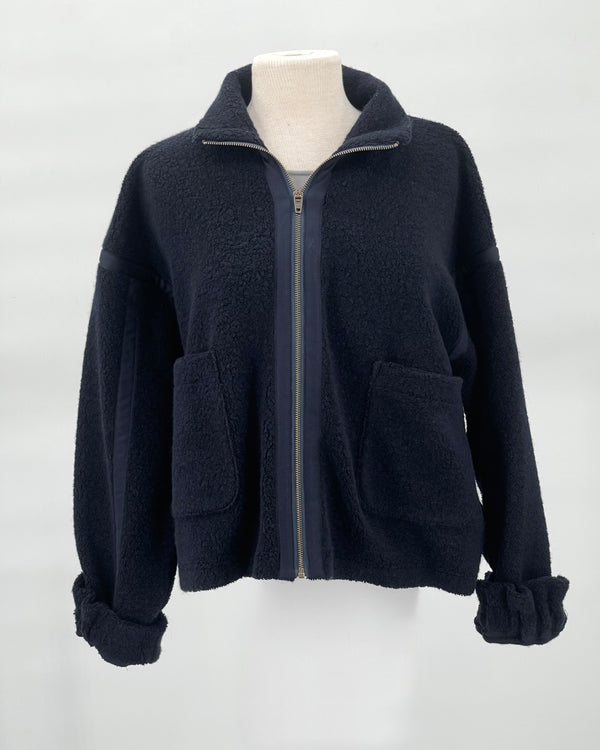 Wool Fleece Navy Jacket