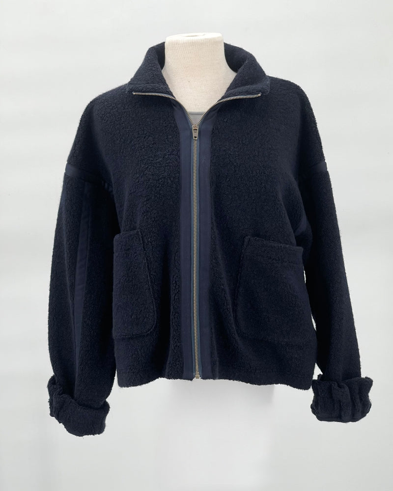 Wool Fleece Navy Jacket
