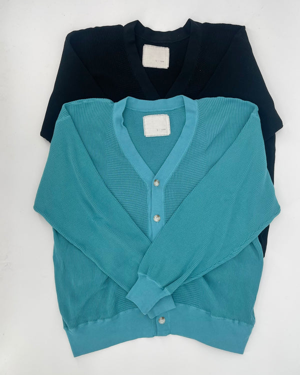 Unisex Waffle Rib Cotton Cardigan