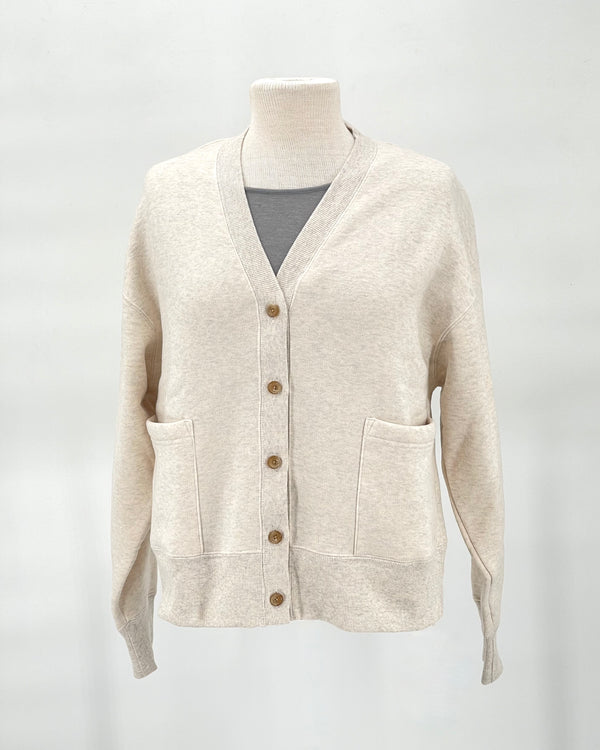 Cotton Brushed Fleece Cardigan