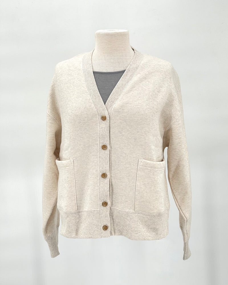 Cotton Brushed Fleece Cardigan
