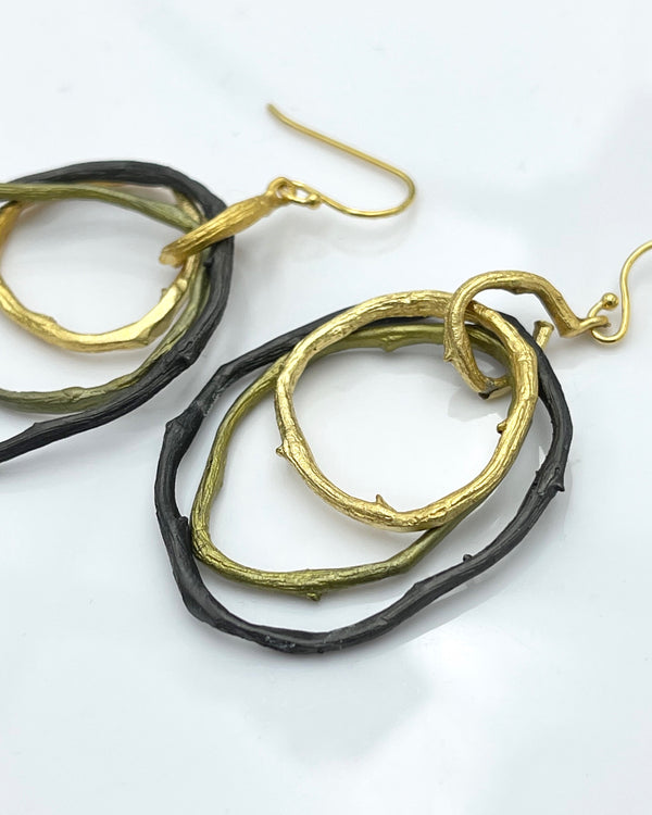 Petite Driftwood Triple Hoop Earrings