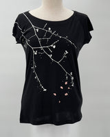 Cherry Blossom Bamboo T-Shirt, Black