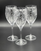 Engraved Crystal Wine Red Goblets