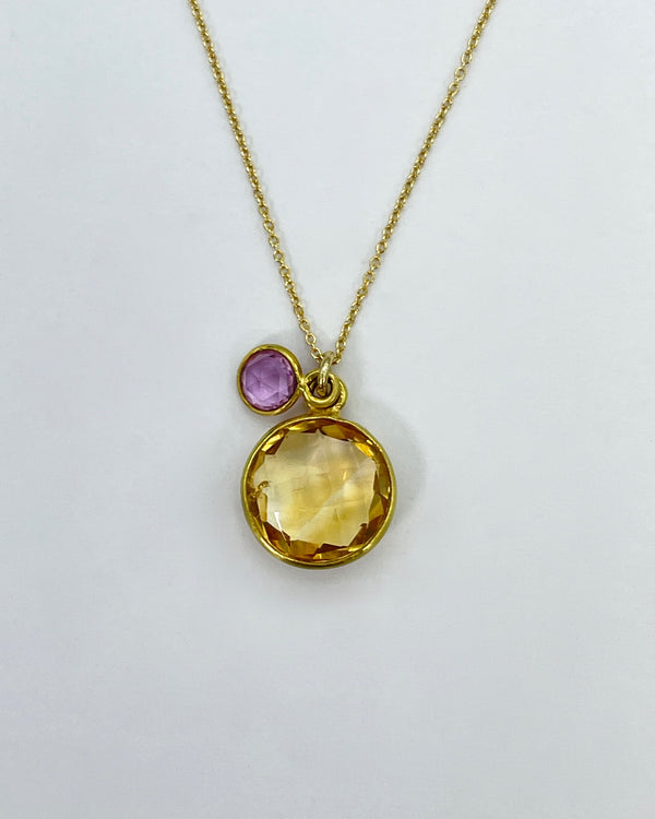 Margaret Solow Citrine & Sapphire Necklace