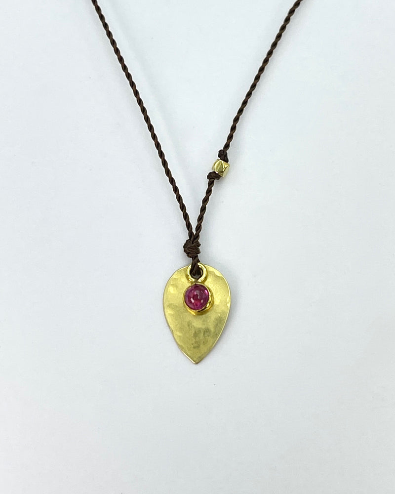 Margaret Solow Necklace with Ruby & Gold Charm