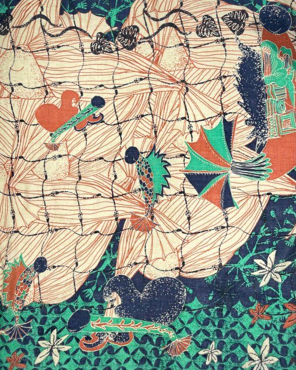 Underwater World Night Shawl, Navy