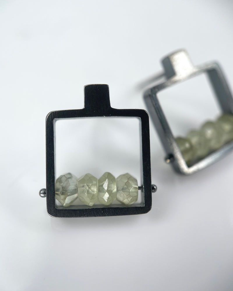 Ashka Dymel Square Frame Earrings