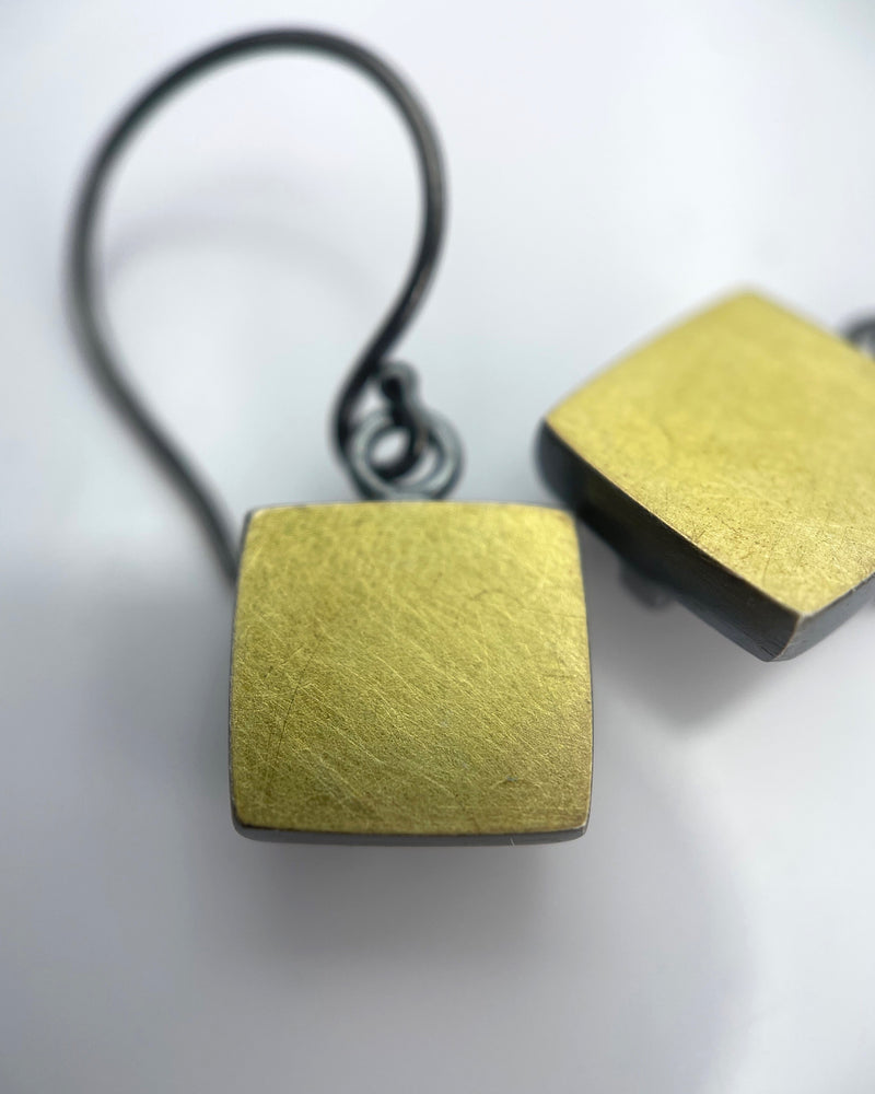 Ashka Dymel Bimetal Square Earrings