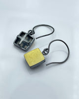 Ashka Dymel Bimetal Square Earrings