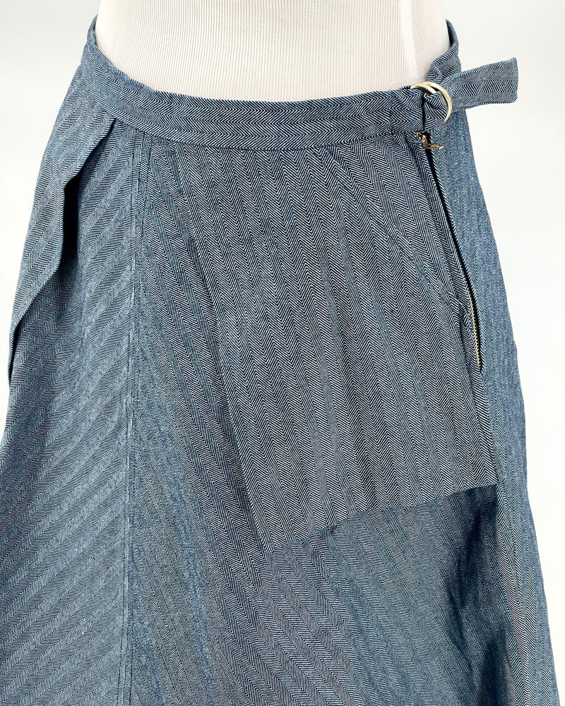 Floating Pocket Skirt, Herringbone Stripe
