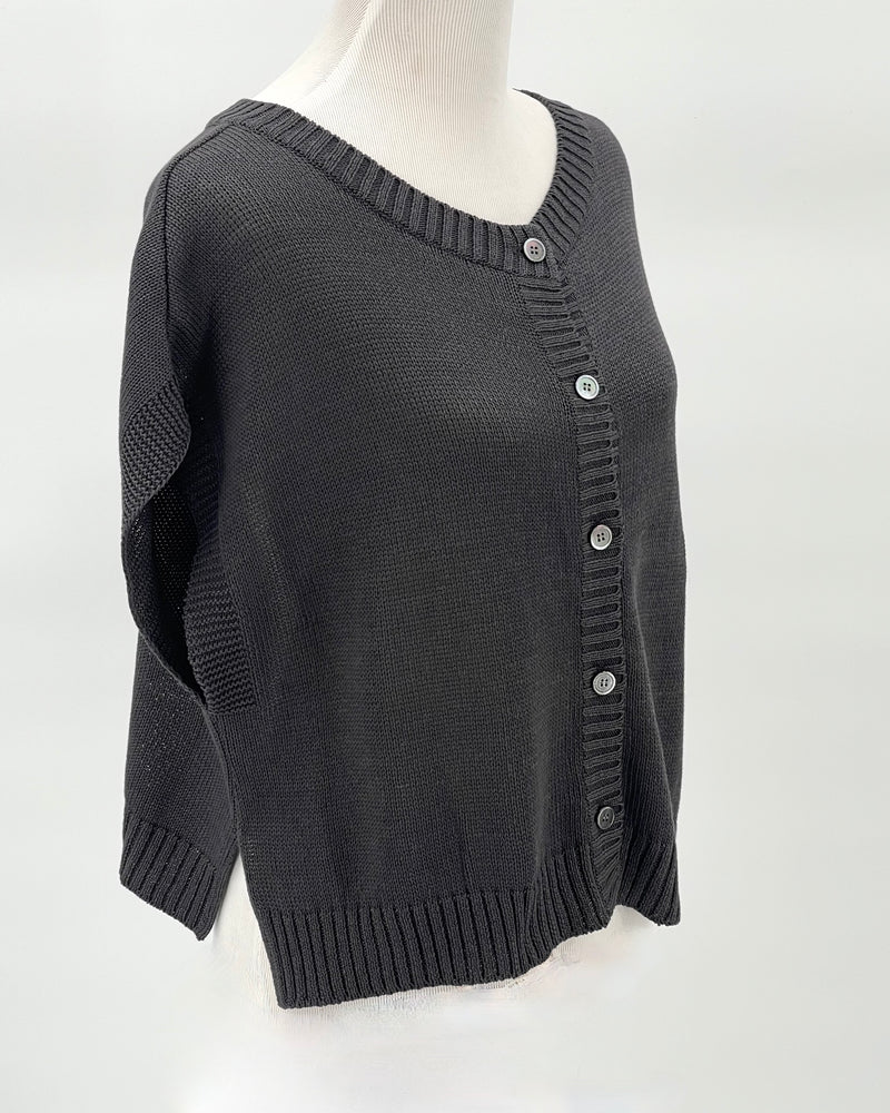 Basco Cotton Vest, Charcoal Black