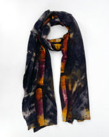 Shibori Raw Coil Scarf, Vert Geo