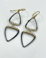 Dana Kellin Crystal Silver & Dark Silver Earrings 2