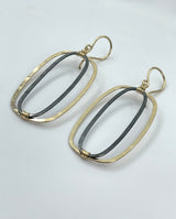 Dana Kellin Long Oval Mixed Metal Earrings