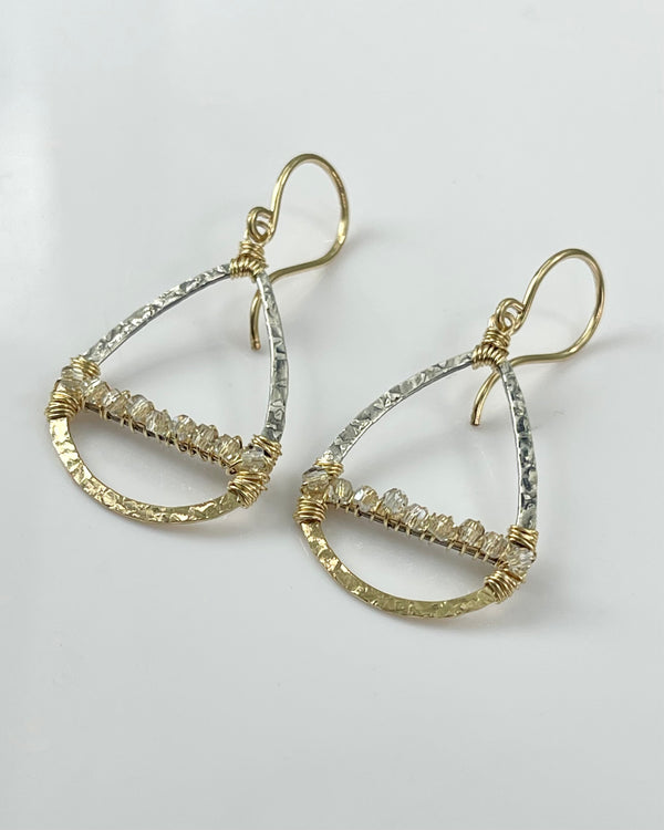 Dana Kellin Tear Drop with Crystal Earrings