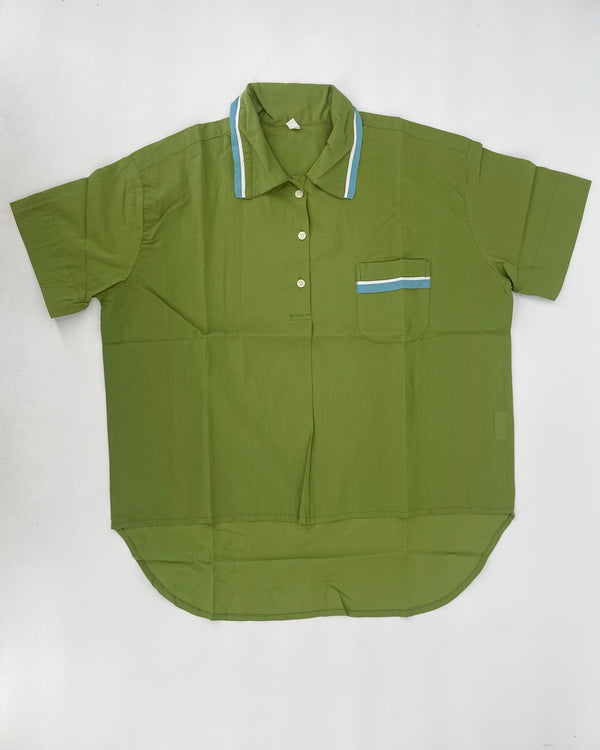Short Sleeve PJ Shirt, Spring Onion