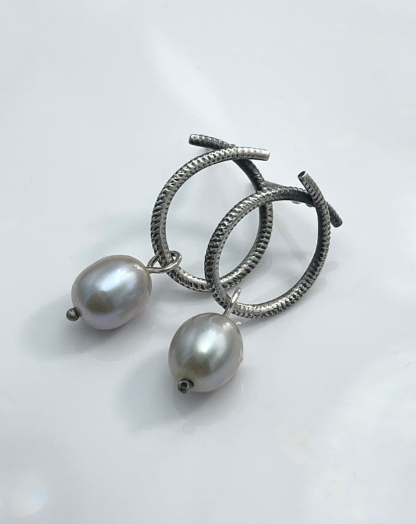 Lorelei Hamm Loop Earring with Pearl