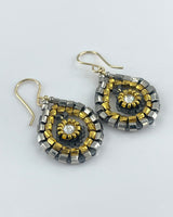 Miguel Ases Silver/Gold Teardrop Earrings