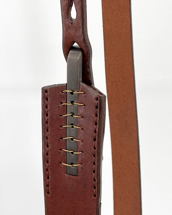 Johnny Farah Multi Hole Hook Belt, Dark Brown