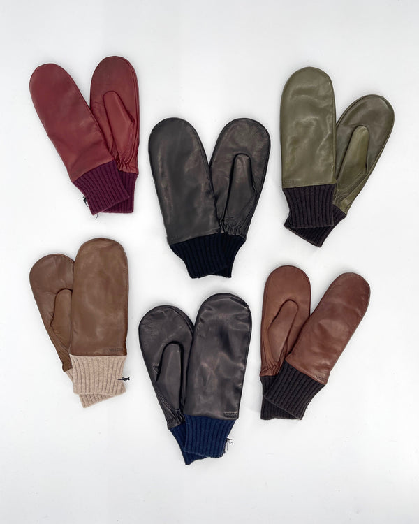 Hestra Tina Leather Mittens, Black
