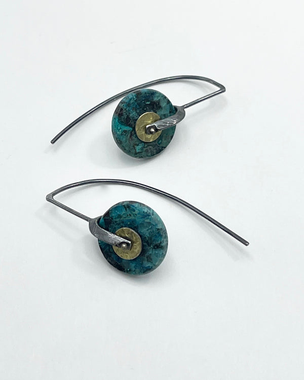 Heather Guidero Chrysocolla Bridle Bit Earrings