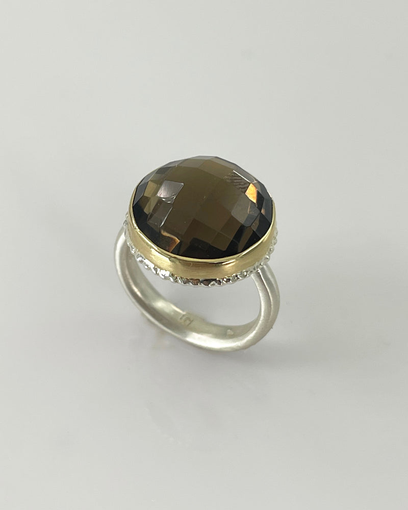 Jamie Joseph Checkerboard Smoky Quartz Ring