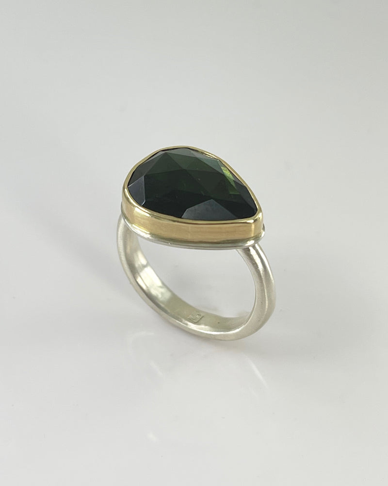 Jamie Joseph Rose Cut Green Tourmaline Ring