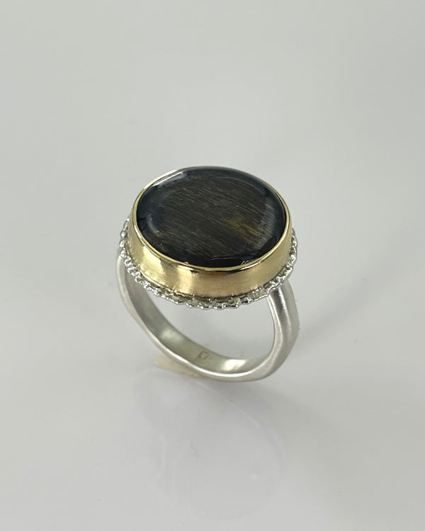 Jamie Joseph Round Grey Moonstone Ring