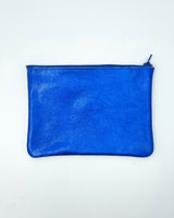 Hologram Cobalt Leather Pouches