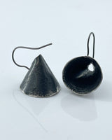 Biba Schutz Oxidized Silver Cone Earrings