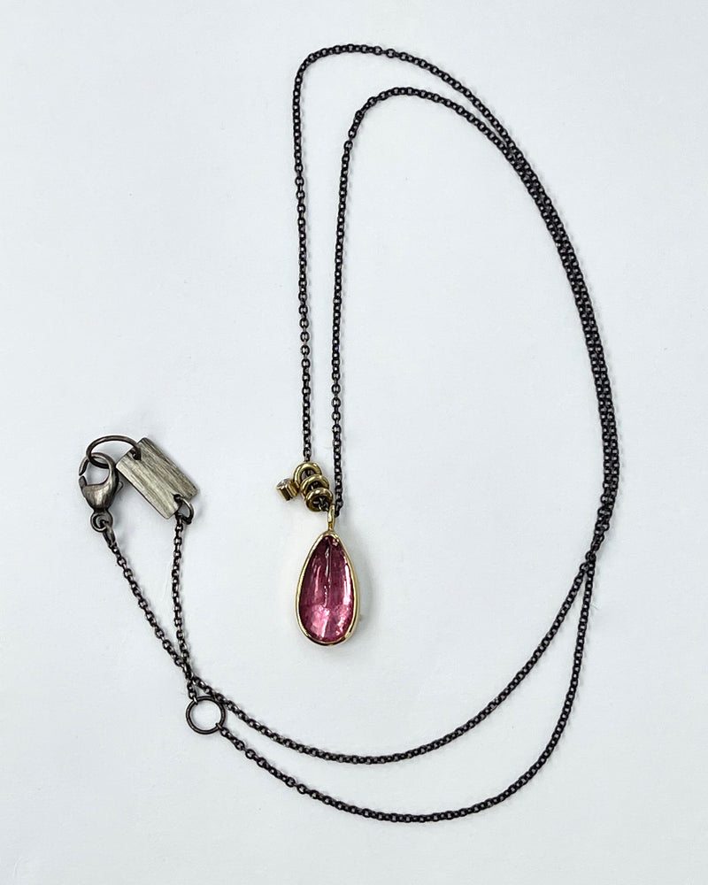 Jamie Joseph Pink Tourmaline Teardrop Necklace