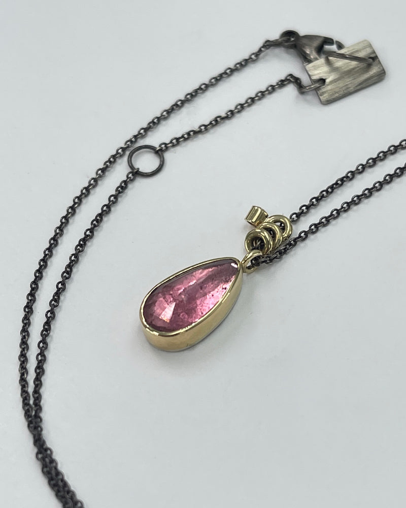 Jamie Joseph Pink Tourmaline Teardrop Necklace