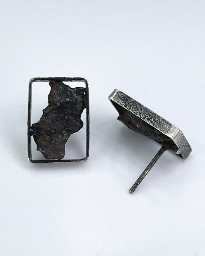 Biba Schutz Steel & Meteorite Earrings