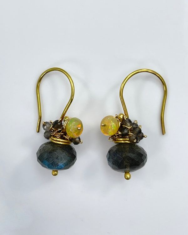 River Song Faceted Labradorite Fringe Earrings
