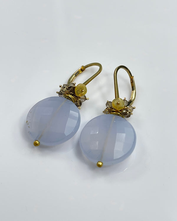 River Song Blue Chalcedony Fringe Earrings