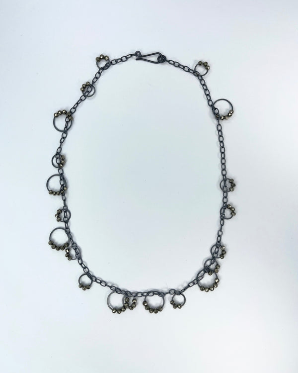 Heather Guidero Circle Bunches with Pyrite Necklace