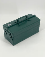 Antique Green Steel Toolbox with Cantilever