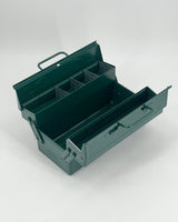 Antique Green Steel Toolbox with Cantilever