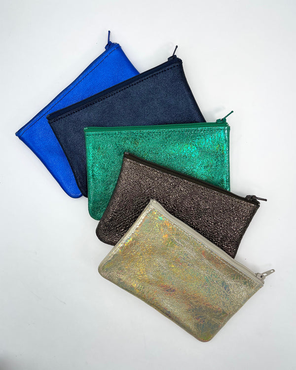 Small Leather Zip Pouches