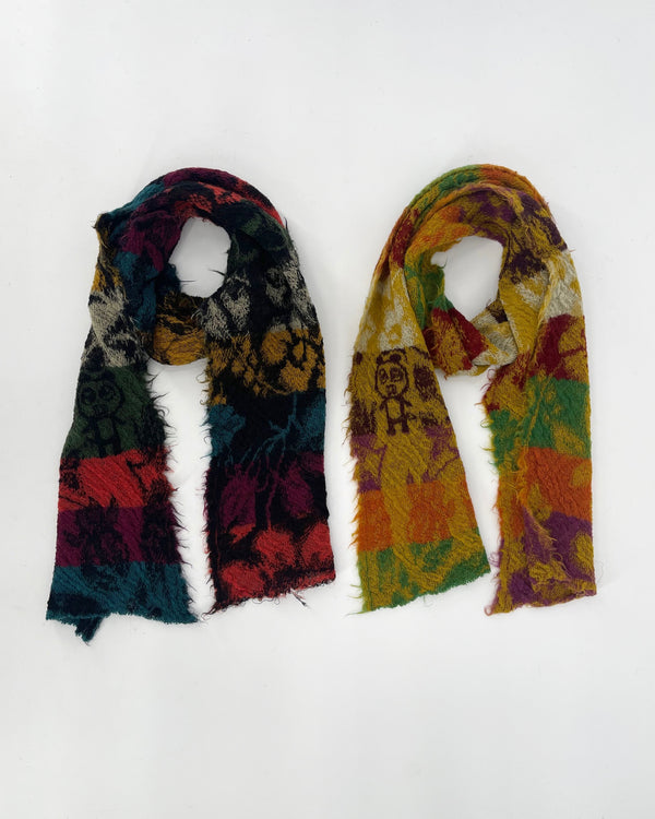 Stripes & Flowers Wool Scarves