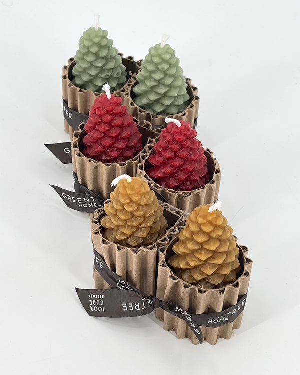 Small Pine Cone Candle Set